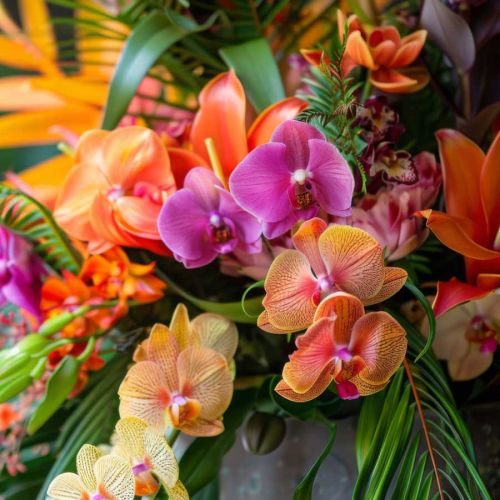 Blumenbouquet mit Orchideen