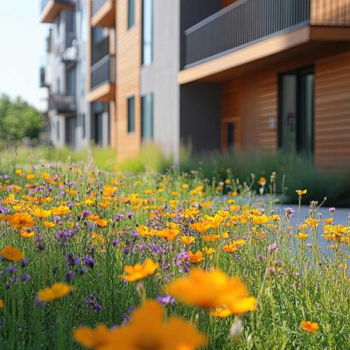 Begr&uuml;nte Geb&auml;udefassade